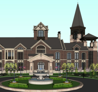 欧式酒店su模型