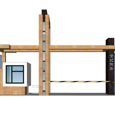 现代建筑门头su模型