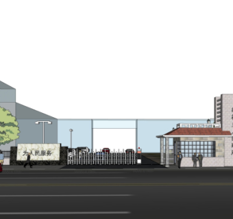 现代政府门头su模型