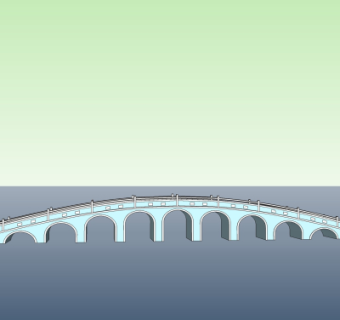 现代石拱桥免费su模型