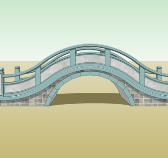 现代石拱桥免费su模型