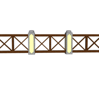 现代围栏su模型