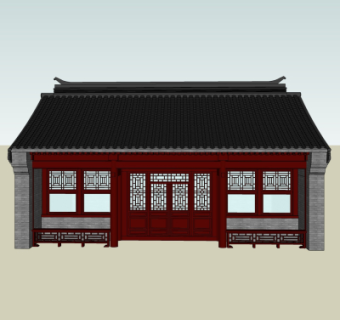 中式庭院建筑su模型