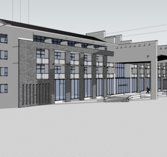 新中式办公楼su模型