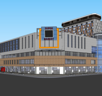 现代购物广场su模型