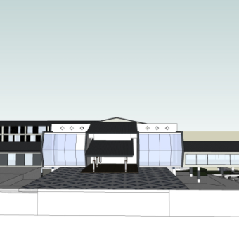 现代汽车站外观su模型