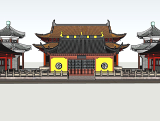 中式<em>寺庙</em>su模型