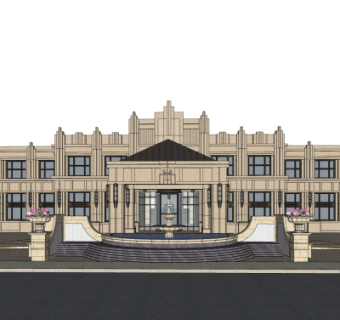 新古典酒店su模型