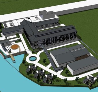 现代住宅鸟瞰规划su模型