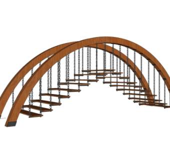 中式吊桥su模型