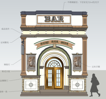 欧式店铺门面su模型