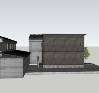 日式厕所外观su模型