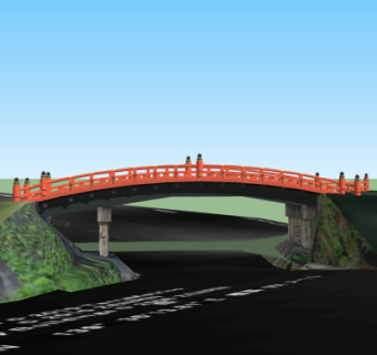 中式石拱桥免费su模型