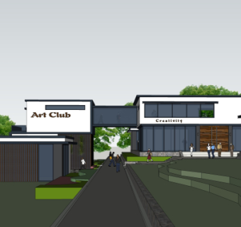 现代办公楼su模型