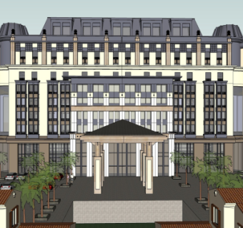 新古典酒店su模型