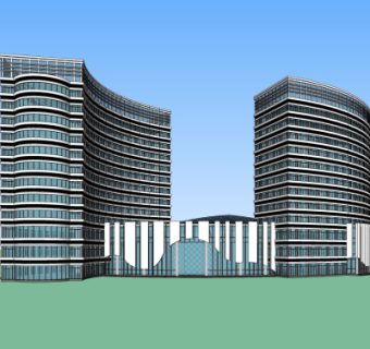 现代酒店su模型