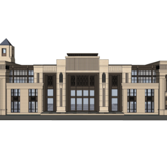 新古典酒店su模型