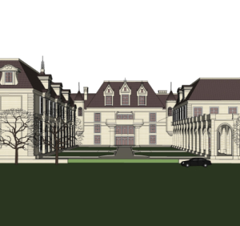 法式酒店su模型