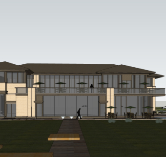 新中式酒店su模型