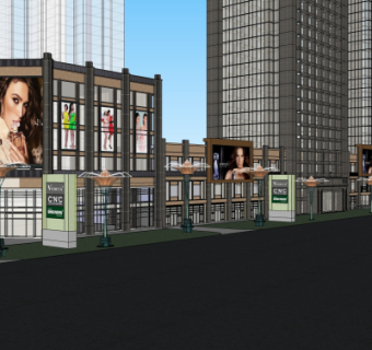 新古典沿街商业建筑su模型