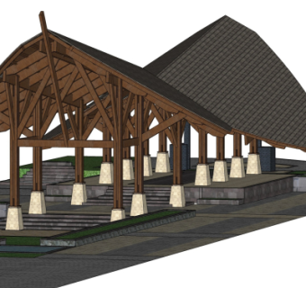 东南亚长廊免费su模型