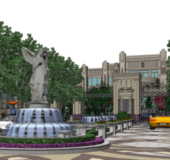 新古典售楼处su模型