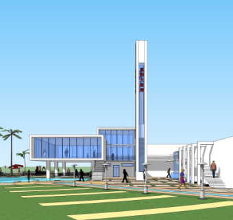 现代酒店su模型