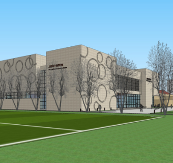 现代办公楼su模型