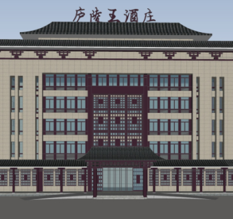 新中式酒店su模型