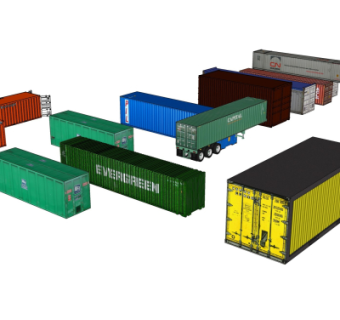 工业风集装箱su模型