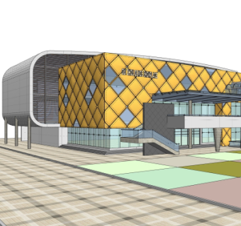 现代酒店su模型