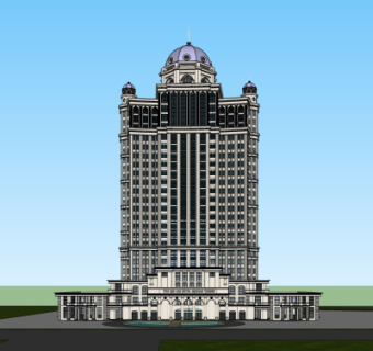 法式酒店su模型