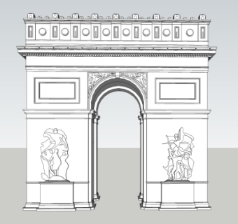 欧式雕刻门头su模型