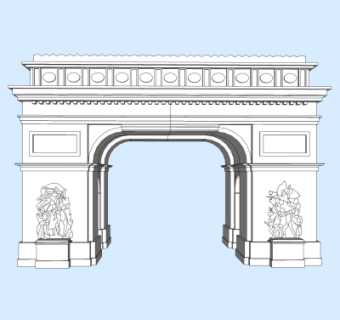 欧式雕刻门头su模型