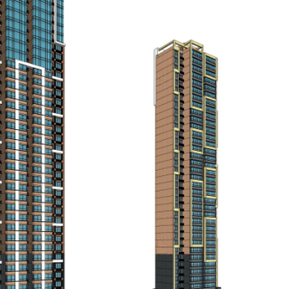 现代超高层公寓楼su模型