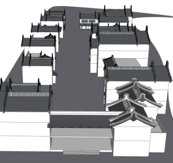 中式房屋建筑su模型