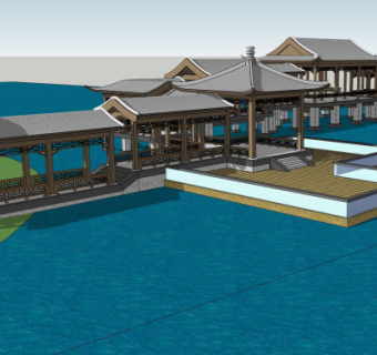 中式长廊免费su模型