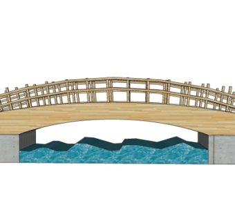 现代实木大桥免费su模型
