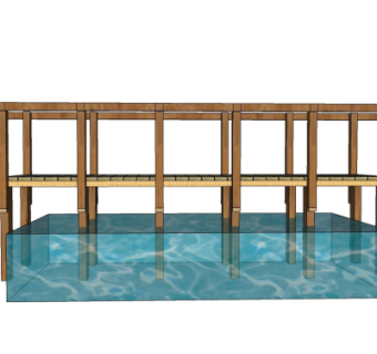 现代实木大桥免费su模型