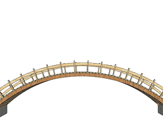 现代实木大桥su模型
