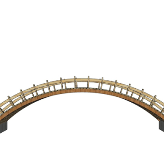 现代实木大桥免费su模型