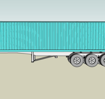 现代拖车集装箱su模型