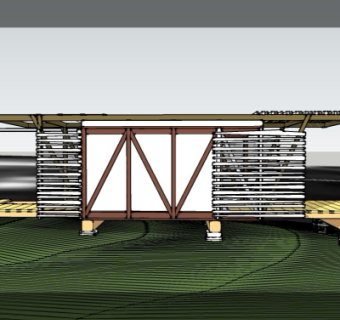 现代桁架工作室su模型