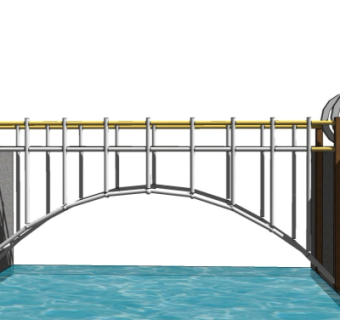 现代铁艺大桥免费su模型