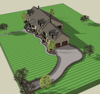 现代住宅鸟瞰规划su模型