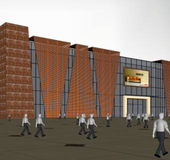 现代办公楼su模型