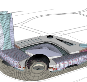 现代商业广场su模型