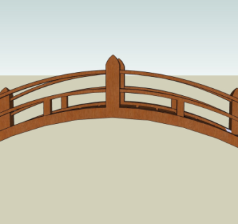 现代实木桥免费su模型
