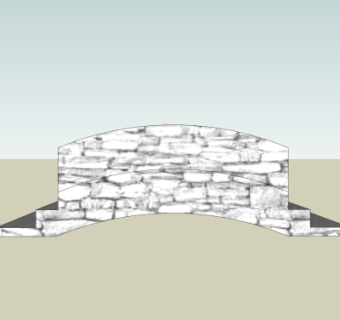 现代石拱桥免费su模型