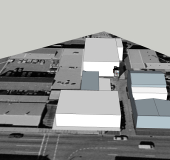 现代厂房工业区鸟瞰规划su模型